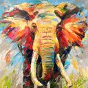 Big daddy 12, 100x100 cm, Öl auf Leinwand, € 3000,- Gemälden: Afrika, Big daddy 12, 100x100 cm, Öl auf Leinwand, € 3000,-
