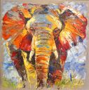 Schilderijen: Afrika, Big daddy 6, olieverf op linnen, 110x110 cm, € 3350,-