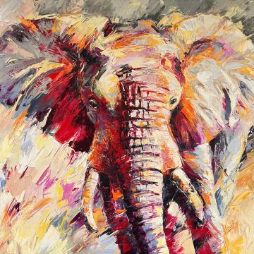 Big daddy 9, 120x120 cm, oil on canvas, €4000,- Paintings: Africa, Big daddy 9, 120x120 cm, oil on canvas, €4000,-