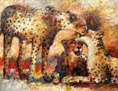 Gemälden: Afrika, Gepard, Öl auf Leinwand, 100x130 cm