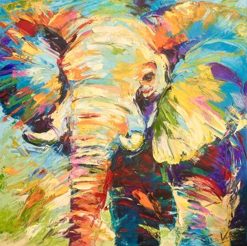 Juvenile, 70x70 cm, oil on canvas, € 2000,- Paintings: Africa, Juvenile, 70x70 cm, oil on canvas, € 2000,-