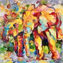 Paintings: Africa, The two sisters, 70x70 cm, oil on canvas, € 1800,-