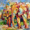 Paintings: Africa, The two sisters, 70x70 cm, oil on canvas, € 2000,-