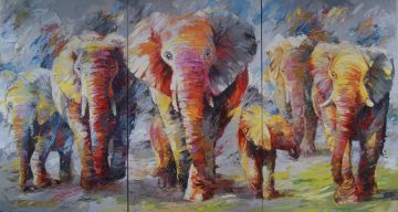 One big family.(3-luik) In diverse afmetingen en div. uitvoeringen op bestelling verkrijgbaar Schilderijen: Art-Prints, One big family.(3-luik) In diverse afmetingen en div. uitvoeringen op bestelling verkrijgbaar