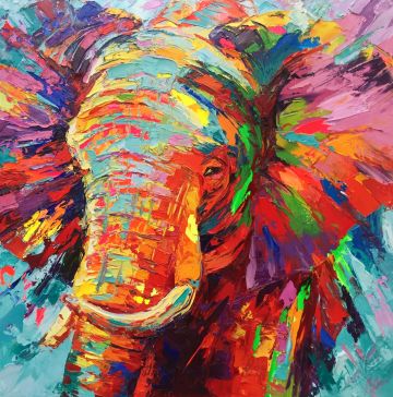 Mighty elephant, artprint op aluminium, diverse afmetingen mogelijk (limited edition) Schilderijen: Art-Prints, Mighty elephant, artprint op aluminium, diverse afmetingen mogelijk (limited edition)