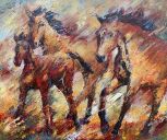 Paintings: Horses, Trakehners, oil on canvas, 100 x 120 cm