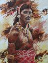 Paintings: Rental, Masai man, Kenya, oil on canvas, 90x70 cm, € 1800,-