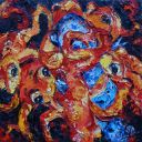 Paintings: Rental, Mating frogs, oil on canvas, 60x60 cm, € 800, -