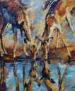 Schilderijen: Verkocht werk, Drinkende impala's