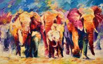 Gemälden: Verkauft, The whole family goes for a walk, Öl auf Leinwand, 100x160 cm