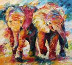 Schilderijen: Verkocht werk, Two juveniles, 100x110 cm, olieverf op linnen